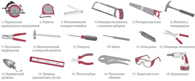 Инструменты Инструменты для монтажа окон